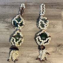 Vintage Japanese Fishing Float Glass Balls Shell Netting Nautical Coasta... - $163.18