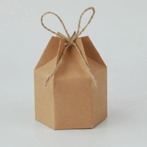 50pcs Hexagon Candy Gift Box Kraft White Wedding Dragee Boxes Pie Party Box Bag  - £121.89 GBP