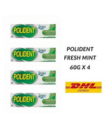 POLIDENT DENTURE ADHESIVE CREAM Fresh Mint 60g X 4 tubes Fast Ship - $53.46