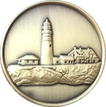 Fog Light Prayer Lighthouse Antique Bronze Medallion AA NA Chip - £1.59 GBP