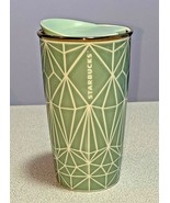 2017 Starbucks Ceramic Green Blue Diamond Geometric Tumbler Travel Mug Cup 12 oz - £16.95 GBP