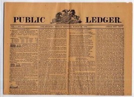 PUBLIC Ledger Philadelphia Pennsylvania March 25, 1836 Newspaper - £31.73 GBP