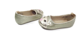 GAP Toddler Girls GOLD Kitty Cat Face Front  Patent Ballet Flats Shoes  Size 5 - £8.63 GBP