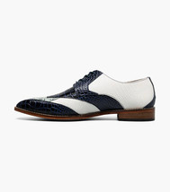 Stacy Adams Tristano Modified Bike Toe Oxford Shoes Dark Blue Multi 25694-469 image 6