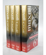 Lot of 4 Maxell HGX-Gold T-120 6Hrs VHS Tapes Premium High Grade - $39.93 CAD