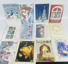 58 Christmas Holiday Cards Lot unused With Envelopes Mixed Theme Snowman Animals - £22.67 GBP