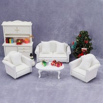 AirAds Dollhouse Furniture 1:12 Sofa Couch Settee Cushion Solid White, Set 3 - £18.93 GBP