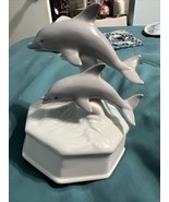 Vintage Otagiri Porcelain Music Box With Dolphins Plays Pearly Shells Re... - $13.86