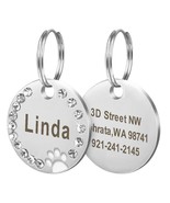 Personalized Round Metal Dog Tag Keychain - $13.95