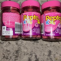 Pepto Kids Gummies Bubble Gum 3 pack of 24 count Calcium phosphate Exp07/25 - $19.99