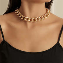 Pearl &amp; 18K Gold-Plated Curb Chain Collar Necklace - £11.02 GBP