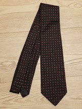 Mens Brooks Brothers 346 Neck Tie Black Red Squares - £14.37 GBP