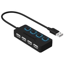 SABRENT 4-Port USB 2.0 Data Hub with Individual LED lit Power Switches [Charging - £11.98 GBP