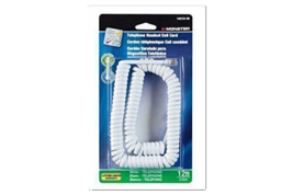 Monster Cable Telephone Handset Coil Cord 4 Conductor 12 &#39; White Carded - $35.59