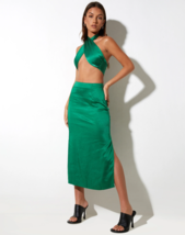 Motel Rocks Tindra Sandali Gonna IN Raso KELLY Verde (MR19.1) - £18.14 GBP