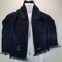 I) Royal-Scot Embroidered &quot;G&quot; 100% Acrylic Navy Blue Fringed Scarf - £5.46 GBP
