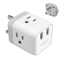 Us To Uk Plug Adapter, Type G Uk Travel Plug Adapter, Ireland Scotland Dubai Pow - £22.13 GBP