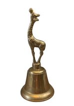 Vintage Brass Bell & Giraffe Figure on Top 7” Tall Working Loud image 4