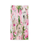 Cat Dog Bunny Pink Blossom Buddies Microfiber Beach Towel - $26.90+