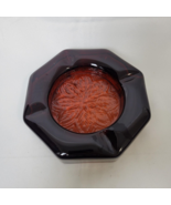 Vintage Blenko Amber Floral Thick Glass Ashtray Bowl Dish 7&quot; Ashtray MCM... - $1,089.73 MXN