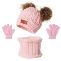 s Baby Hat Pompom Winter Children Hat  Cute Cap Scarf Gloves Suit For Girl Boy C - £69.81 GBP