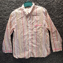 Victoria Secret PJ Top Sleep Shirt Women Medium Rainbow Stripe Sleepwear... - $18.47
