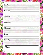 Magnetic Dry Erase Calendar - White Board Planner - Multicolored Flowers 3/027 - £8.60 GBP