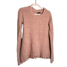 ATM Anthony Thomas Melillo XS Tan Distressed Hem Sweater Crew Alpaca Mer... - $375.23 MXN
