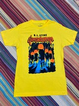 New GOOSEBUMPS Yellow cat Attack of the Jack O Lanterns Graphic T-shirt Medium - £23.48 GBP