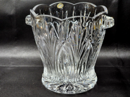 Vintage Czech Bohemia Crystal Diamond Cut Ice Bucket With Tongs - Over 24% Pb O - £42.80 GBP