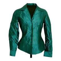Donna Morgan Metallic Shiny Blouse  Shirt Top Size 4 Long Sleeve Button NEW - £28.54 GBP