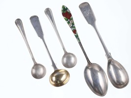 Collection of Interesting sterling spoons - £131.28 GBP