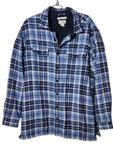 LL Bean Men XL-Tall Traditional Fit Plaid Fleece Blue Heavy Button Down ... - $31.07