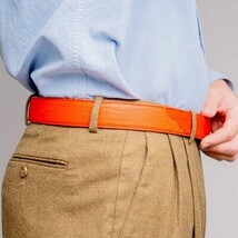 Alessio Genuine Ostrich Leg Exotic Belt Orange image 5