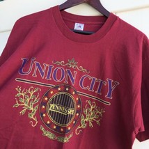 Vintage Tshirt Union City Tennessee Fruit of the Loom Single Stitch Red XL  - £15.52 GBP