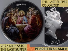 Niue 2012 $10~The Last Supper Colorized~RARE 500 Minted~NGC PF69 UC~High... - £747.47 GBP