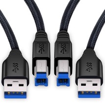 Usb A To B Cable 6Ft,Usb 3.0 A Male To Type B Male Braided Cord Upstream Cable F - £18.43 GBP