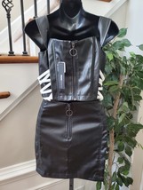 Fashion Nova Black Aldari Faux Leather Sleeveless Top &amp; Skirt 2 Pc&#39;s Set... - £26.07 GBP