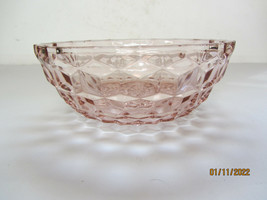 Vintage Pink Depression Glass Geometric Square Design Serving Bowl - £7.98 GBP