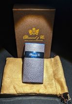 Brizard and Co Genuine Blue Ostrich and Grey Leather V Cutter NIB image 3