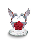 Hummingbirds and Red Rose Handcrafted Glass Figurine with 22k Gold Trim ... - $1,181.63 MXN