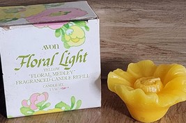 AVON Floral Light Yellow Fragrance Candle REFILL Floral Medley Fragrance - £7.18 GBP