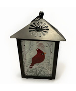 Cardinal Bird Tea Light Lantern Winter Christmas Metal Rustic Farmhouse ... - £18.39 GBP