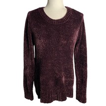 Orvis Knit Chenille Pullover Sweater M Eggplant Purple Long Sleeves Crew... - £29.13 GBP