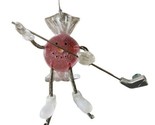 Midwest-CBK Hard Candy Hockey Player Christmas Ornament Pink Silver 4.75 in - £7.31 GBP
