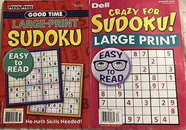 Lot of (2) Dell Good Time Crazy for Sudoku! LARGE PRINT Full Size Puzzle Books P - £11.00 GBP