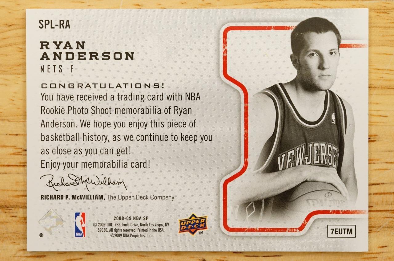 2008-09 SP Retail Limited Ryan Anderson SPL-RA Rookie New Jersey Relic Patch Item image 2