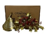 Home Interiors Gifts Poinsettia Bell Vintage Metal Wall Art Decor Christmas - $27.12