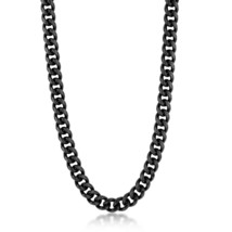 Steel 10mm Miami Cuban Chain Necklace Matte Black IP Plated - £69.86 GBP