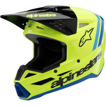 ALPINESTARS Youth SM3 Helmet - Radium - Gloss Yellow Fluo/Black/Blue - Large 830 - £150.25 GBP